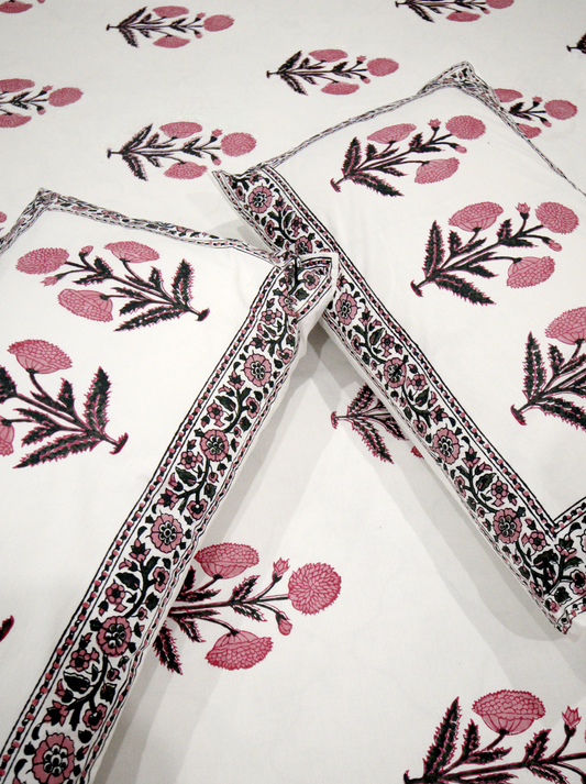 Coral - Hand Block Printed Bed Set