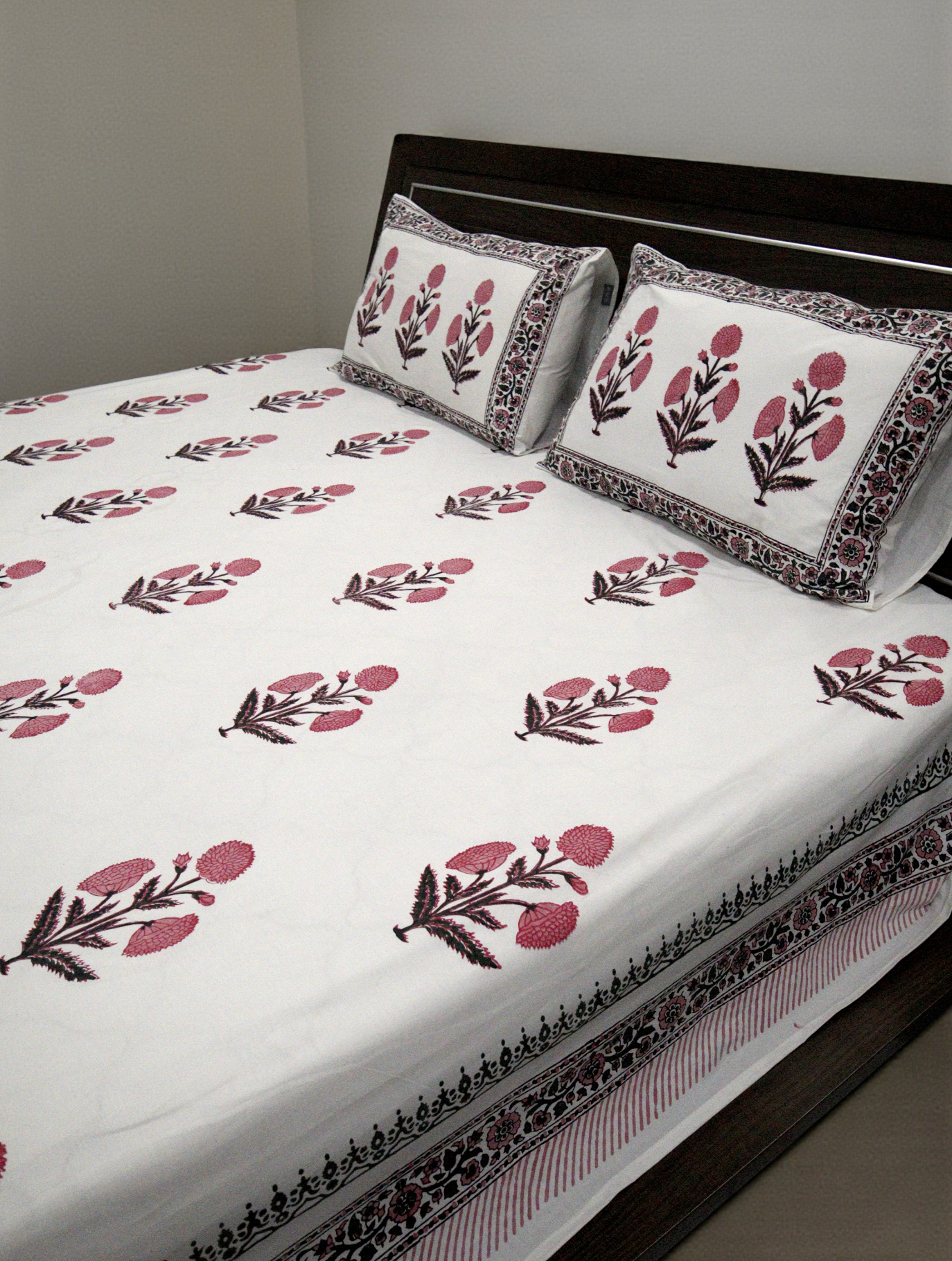 Coral - Hand Block Printed Bed Set