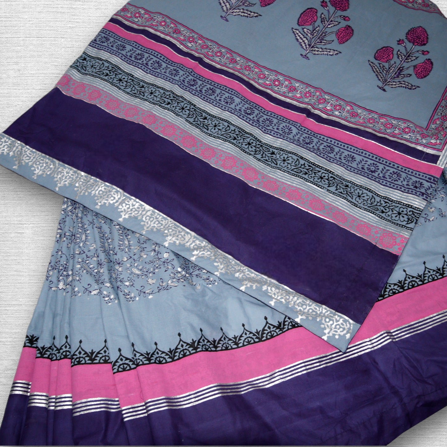 Sitar - Hand Block Printed Saree