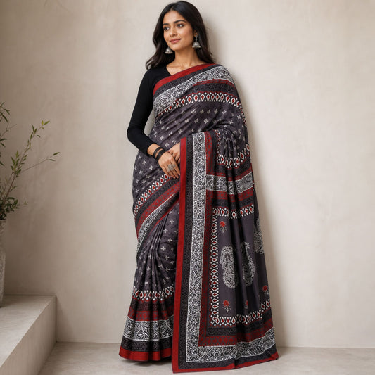 Seher - Hand Block Printed Saree