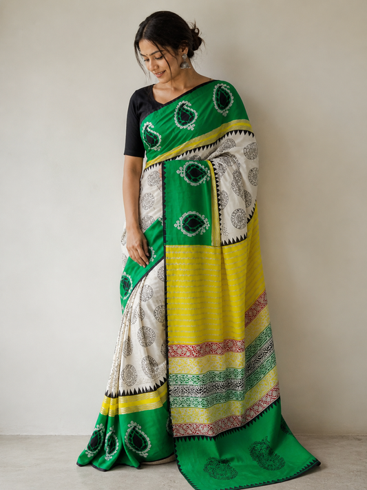 Sohni - Hand Block Printed Saree