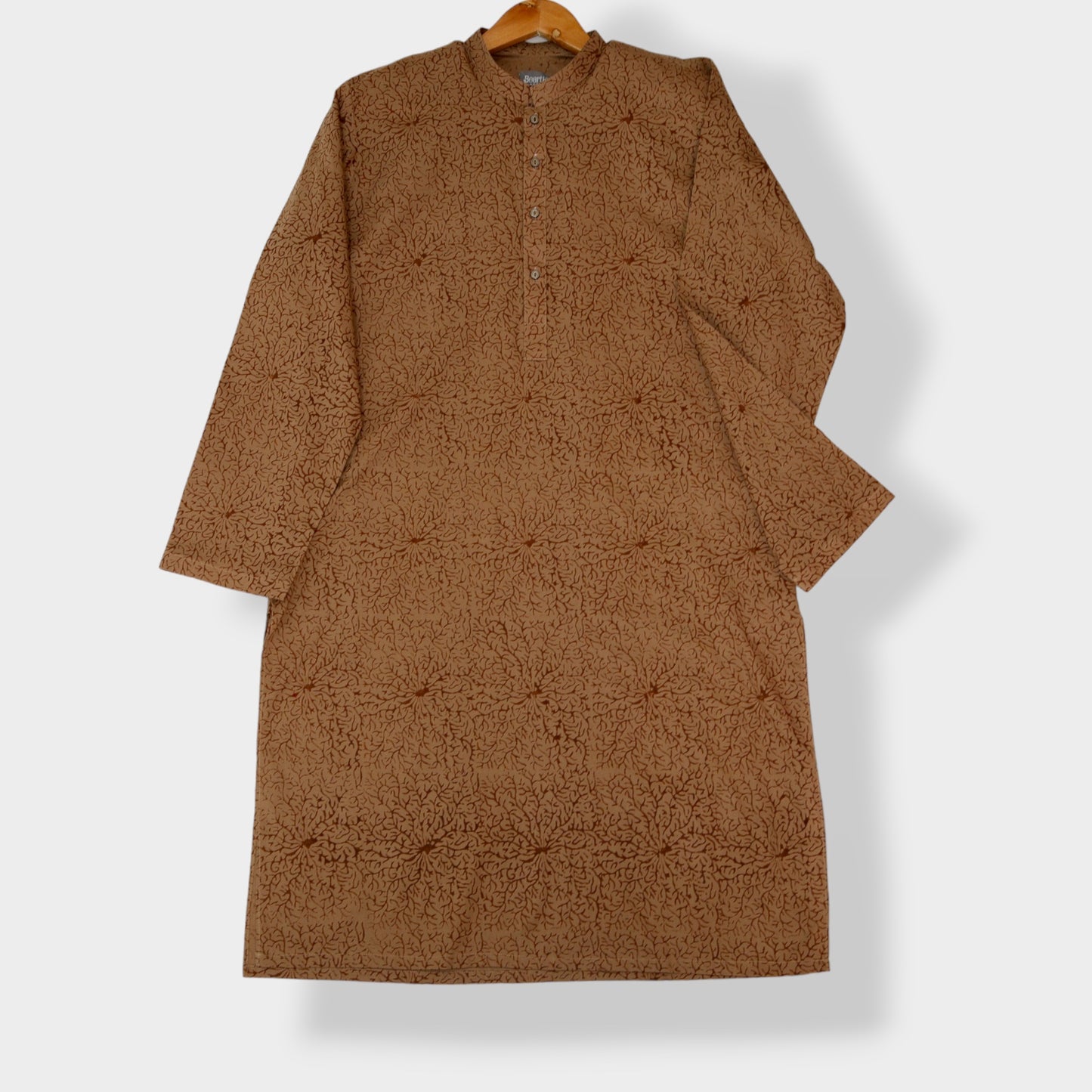 Earthen Block Printed Kurta for Man