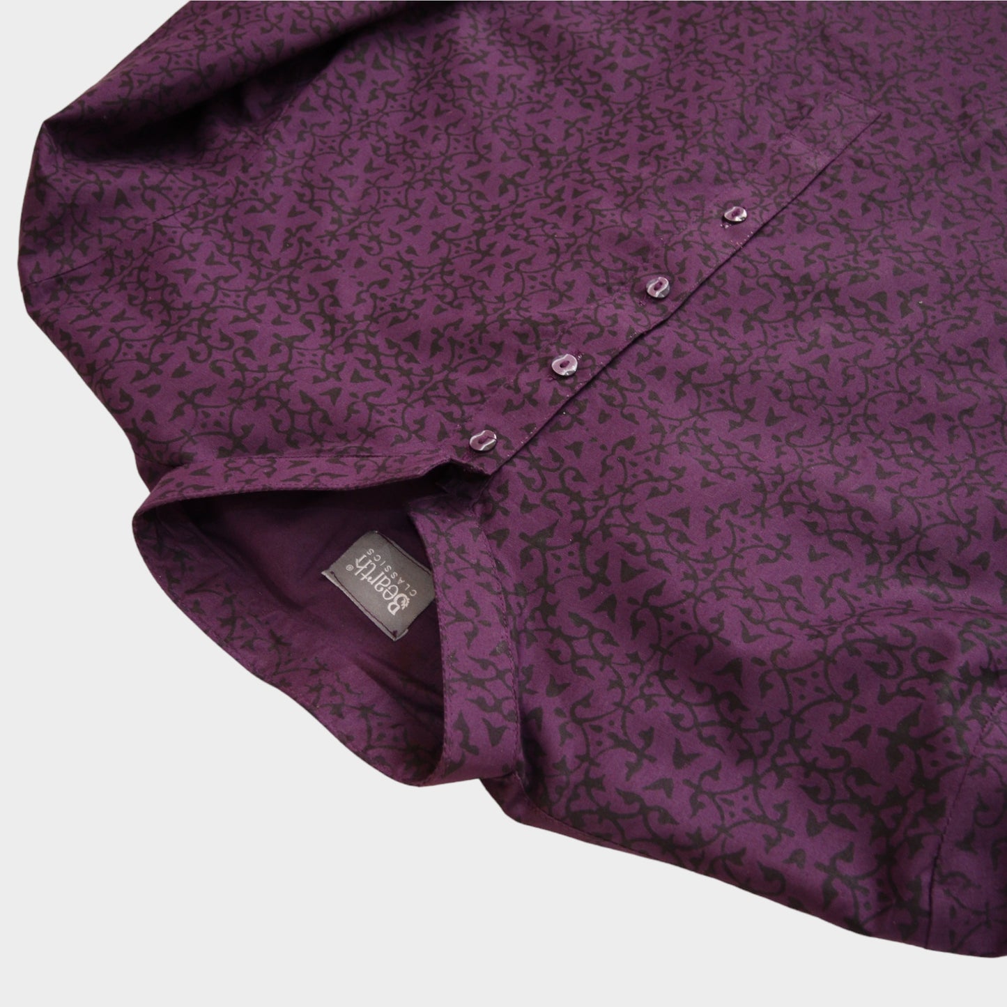 Mauve Block Printed Kurta for Man