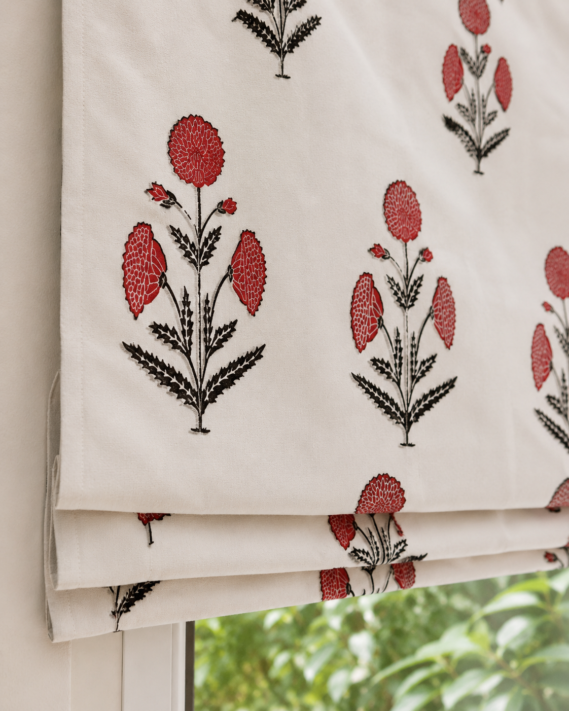 Jali Bloom block printed Window Blinds