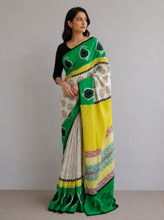 Sohni - Hand Block Printed Saree