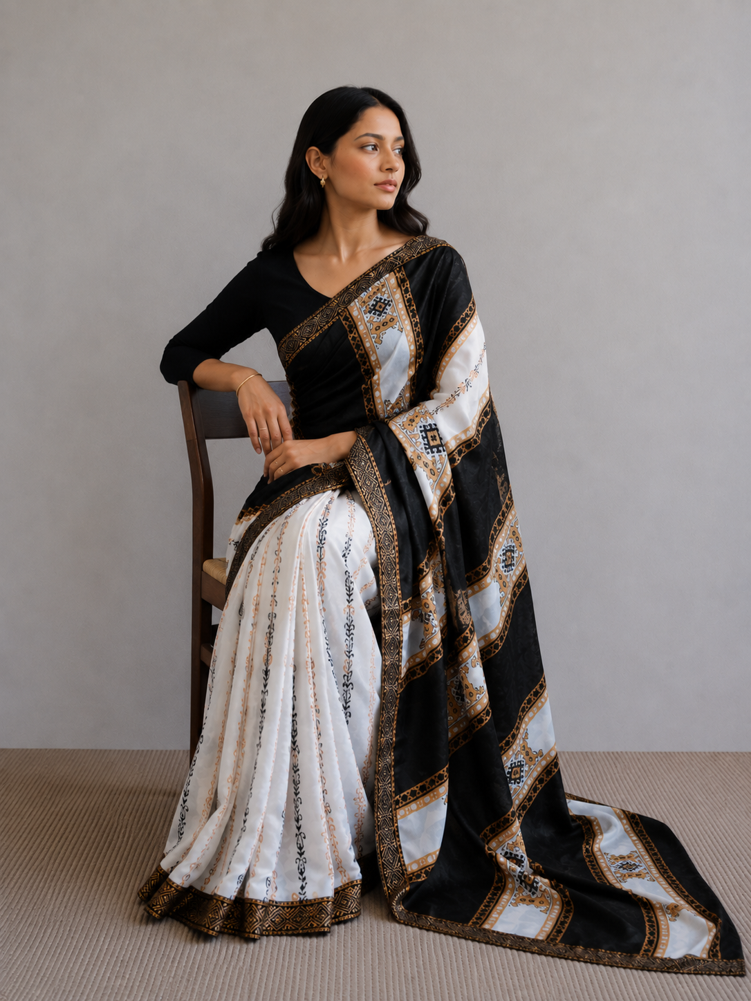 Kohl - Hand Block Printed Saree
