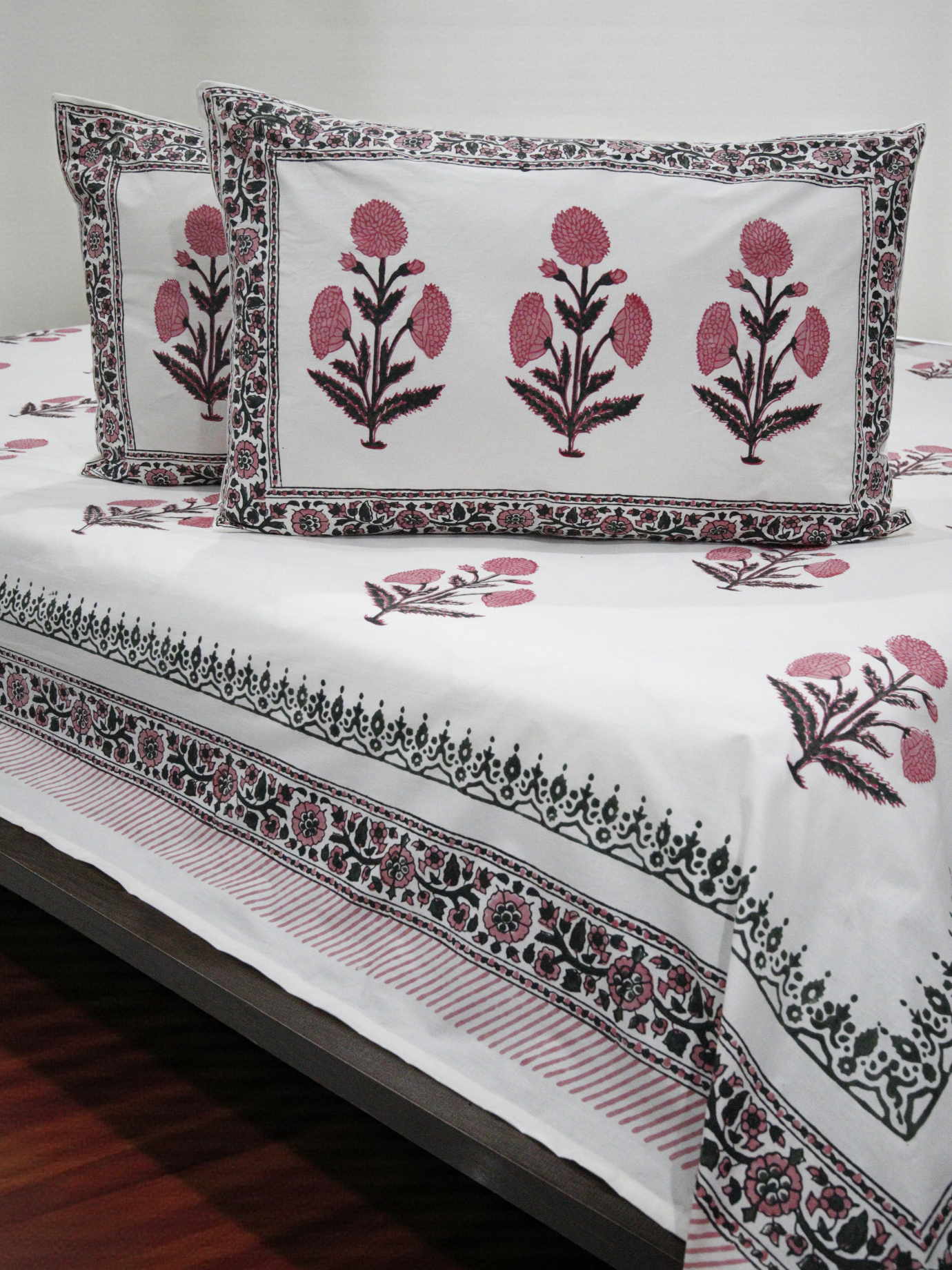 Coral - Hand Block Printed Bed Set