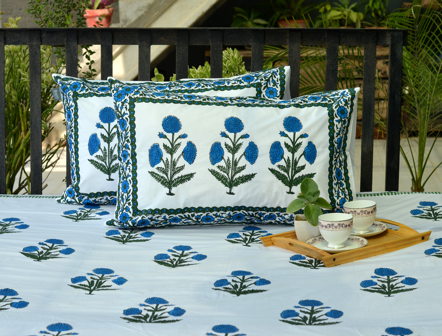 Bluebell - Hand Block Printed Bed Set