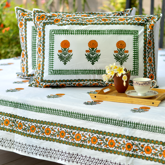 Marigold - Hand Block Printed Bed Set