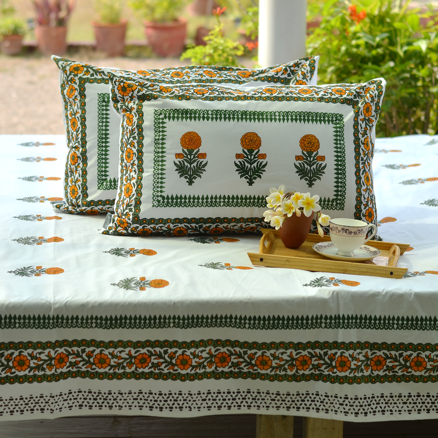 Marigold - Hand Block Printed Bed Set