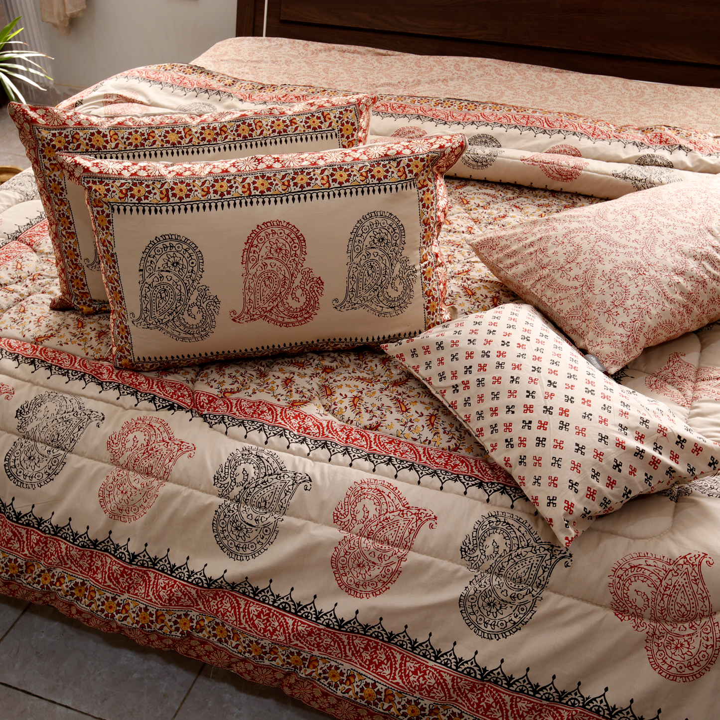 Heer - Hand Block Printed Bridal Bed Set