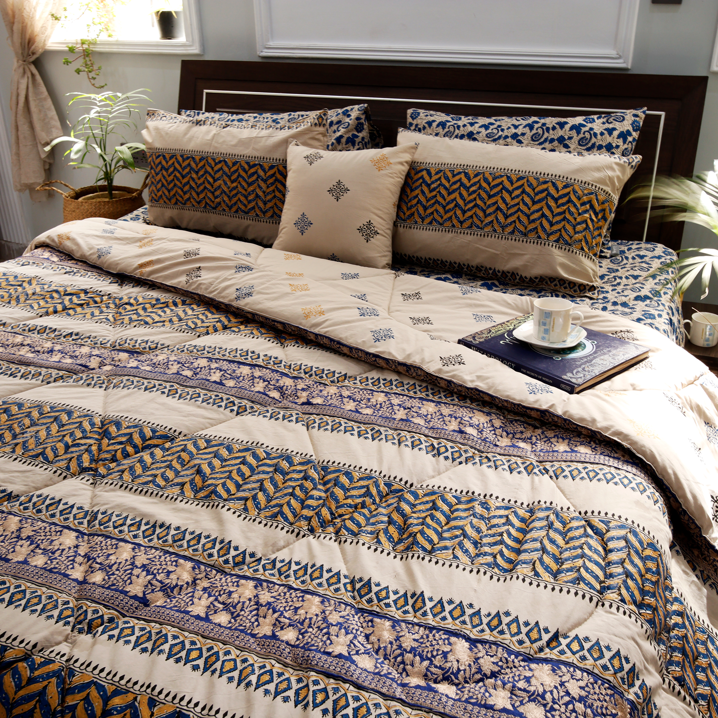 Malhaar- Hand Block Printed Bridal Bed Set