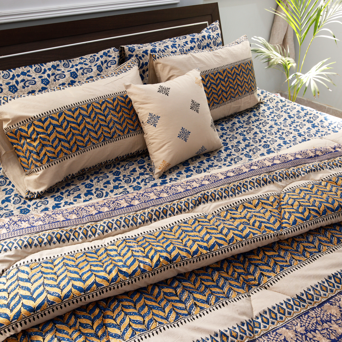 Malhaar- Hand Block Printed Bridal Bed Set