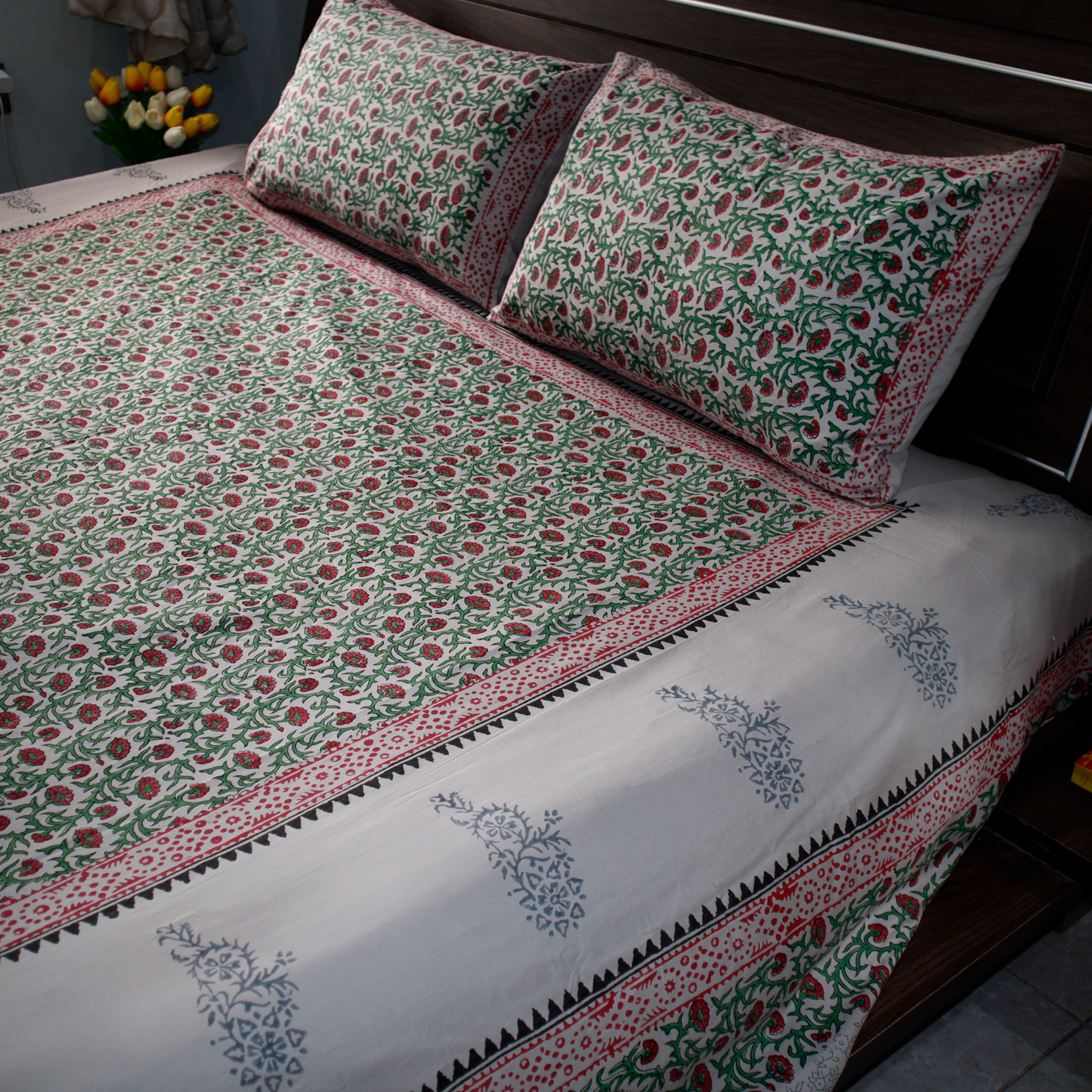 Canterbury- Hand Block Printed Bed Set